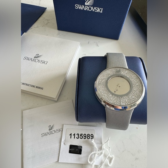 Swarovski Crystalline Silver Dial Stainless Steel Quartz Ladies Watch - Picture 6 of 7